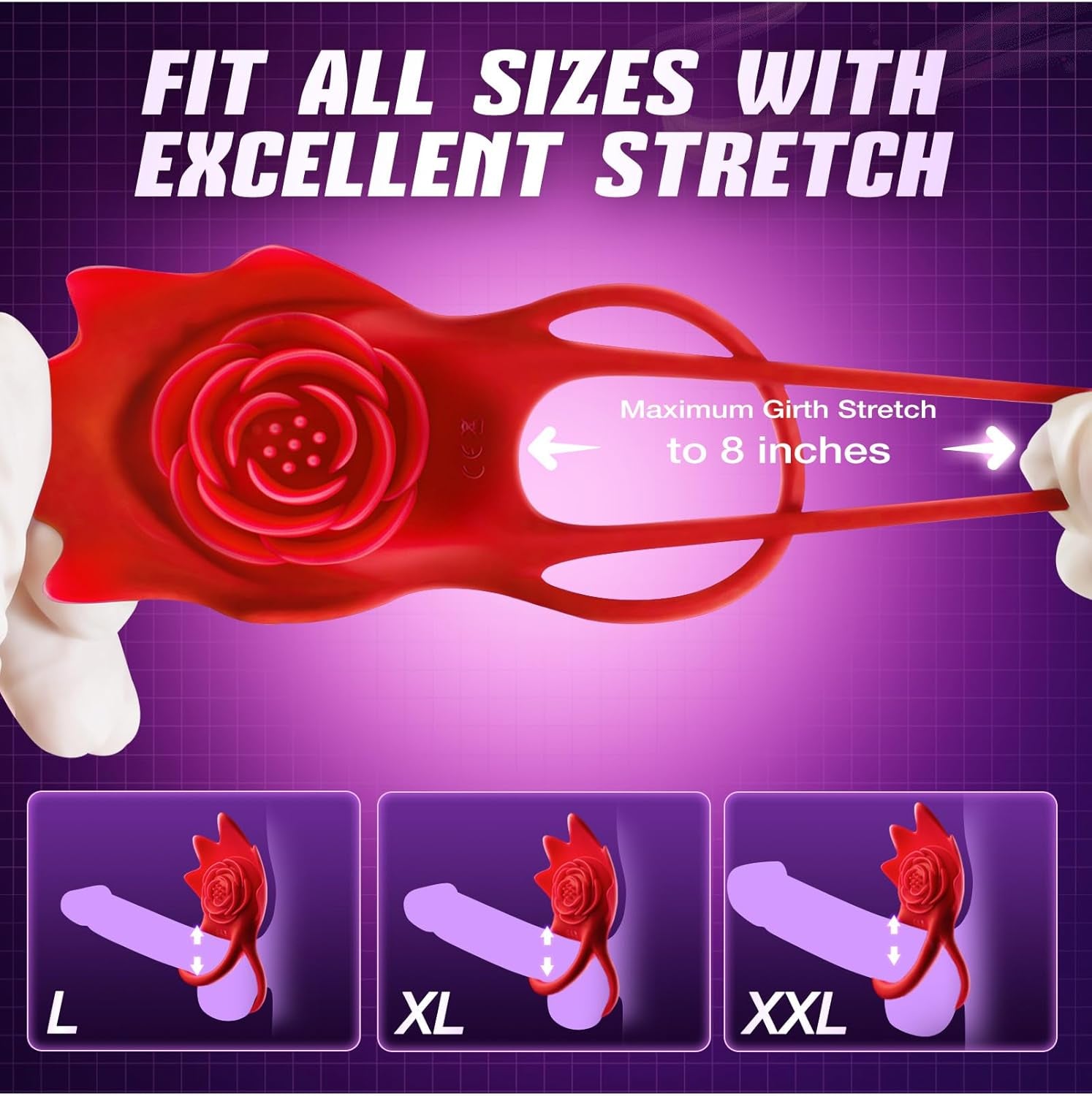 PetalSync Rose AI Cock Ring Clit Stimulator App Control 9 Modes