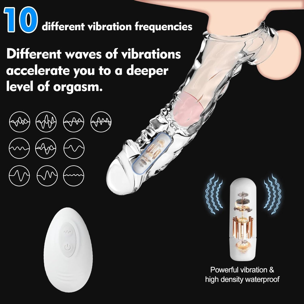 MorphVibe Vibrating Penis Sleeve Set 10 Modes Remote