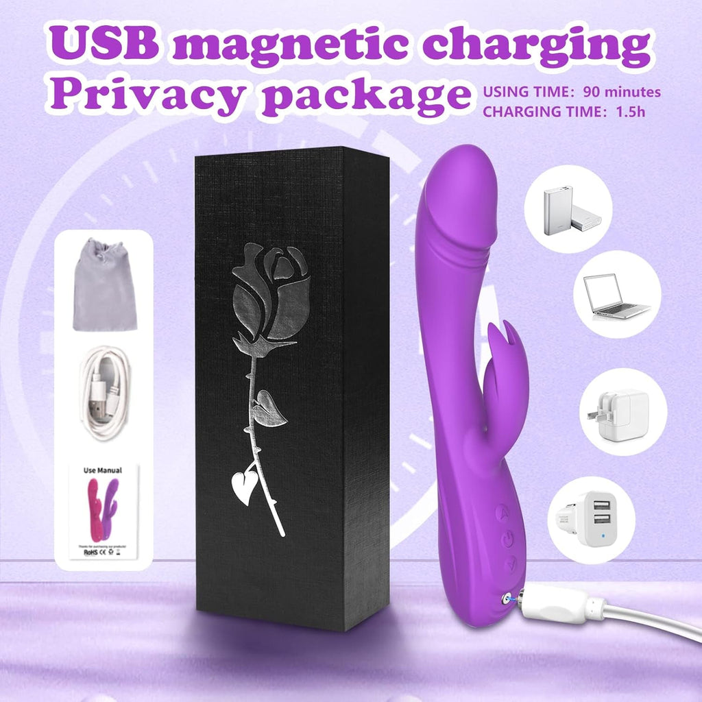 VantaWave Rabbit Vibrator 49 Modes Dual Motor Waterproof