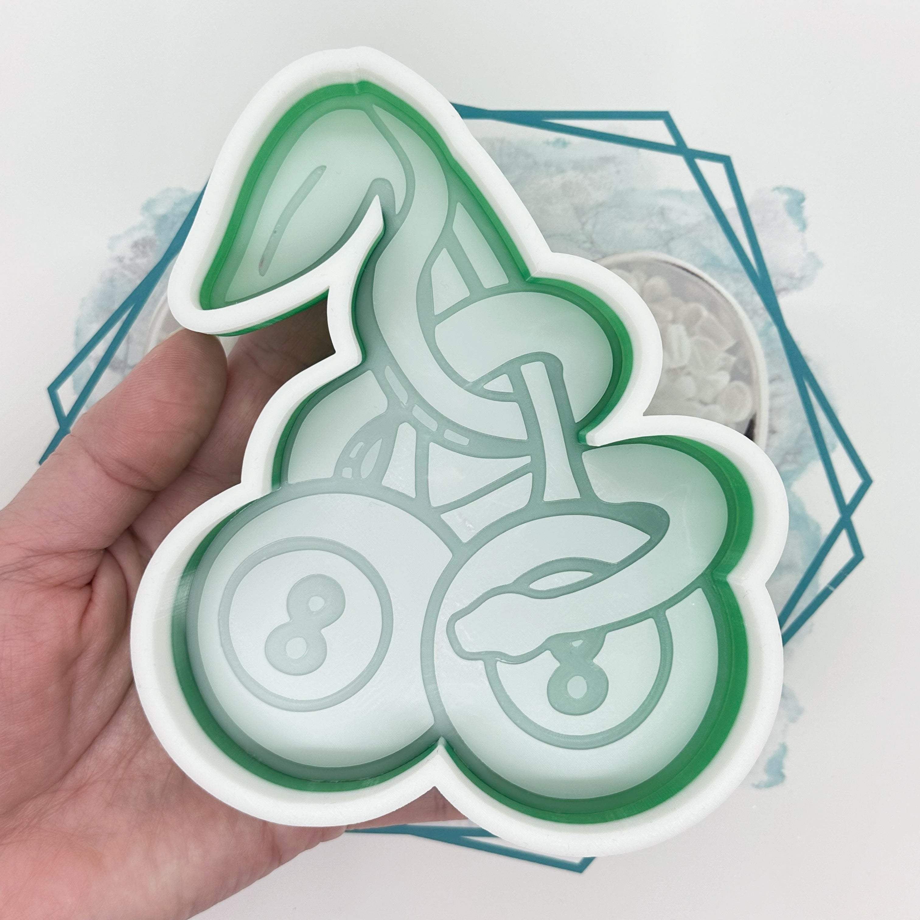 Snake and Cherry 8 Ball Freshie Mold