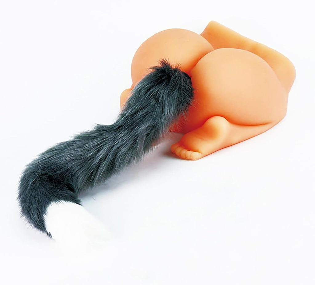 NightPulse Black Fox Tail Remote Vibrating Anal Plug