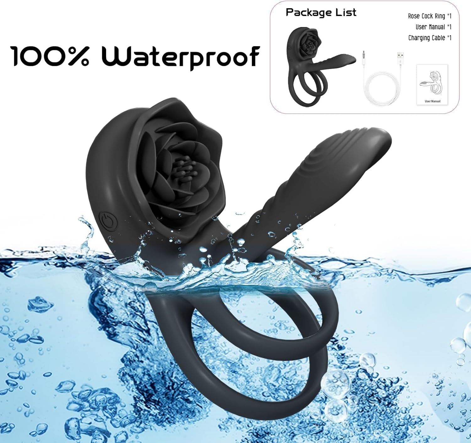 PetalCoreX Cock Ring Extender G-Spot Clit Vibrator 9 Modes
