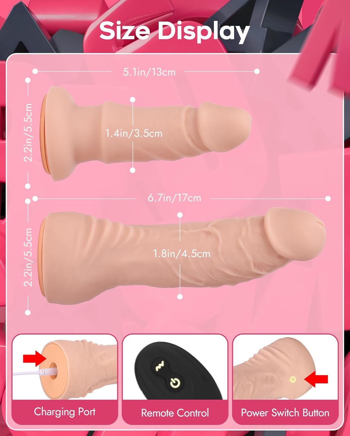 VibeFusion Double Strap-On Dildo Set Remote Control