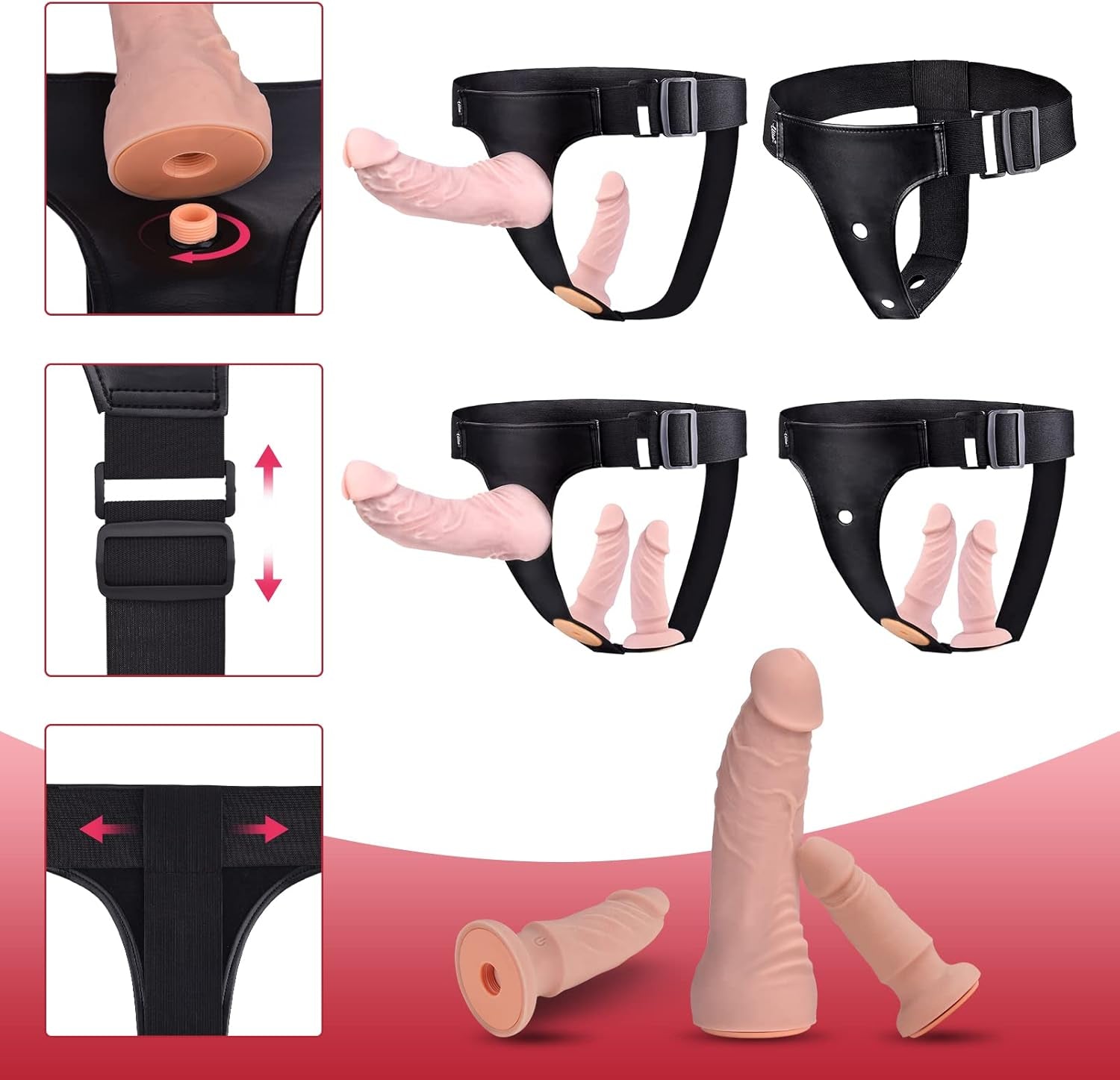 TriVibe Triple Strap-On Dildo Set Remote