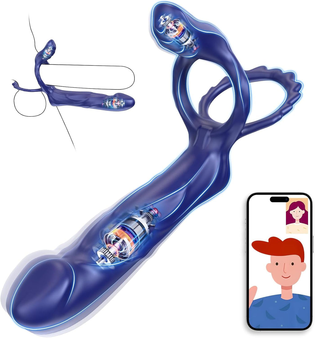 DualDrive Strap-On Cock Ring Clit Vibrator