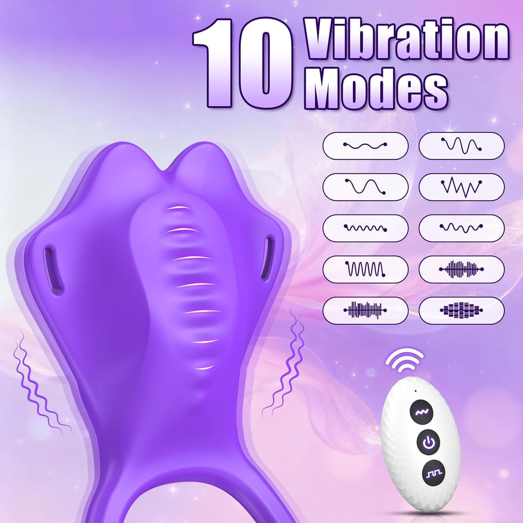 SyncEase Wearable Cock Ring Clit Stimulator Remote 10 Modes
