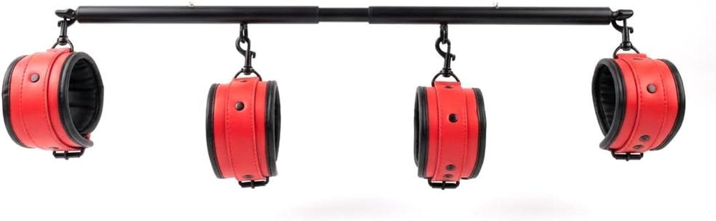 CrimsonGrip Red Adjustable Spreader Bar with Furry Straps