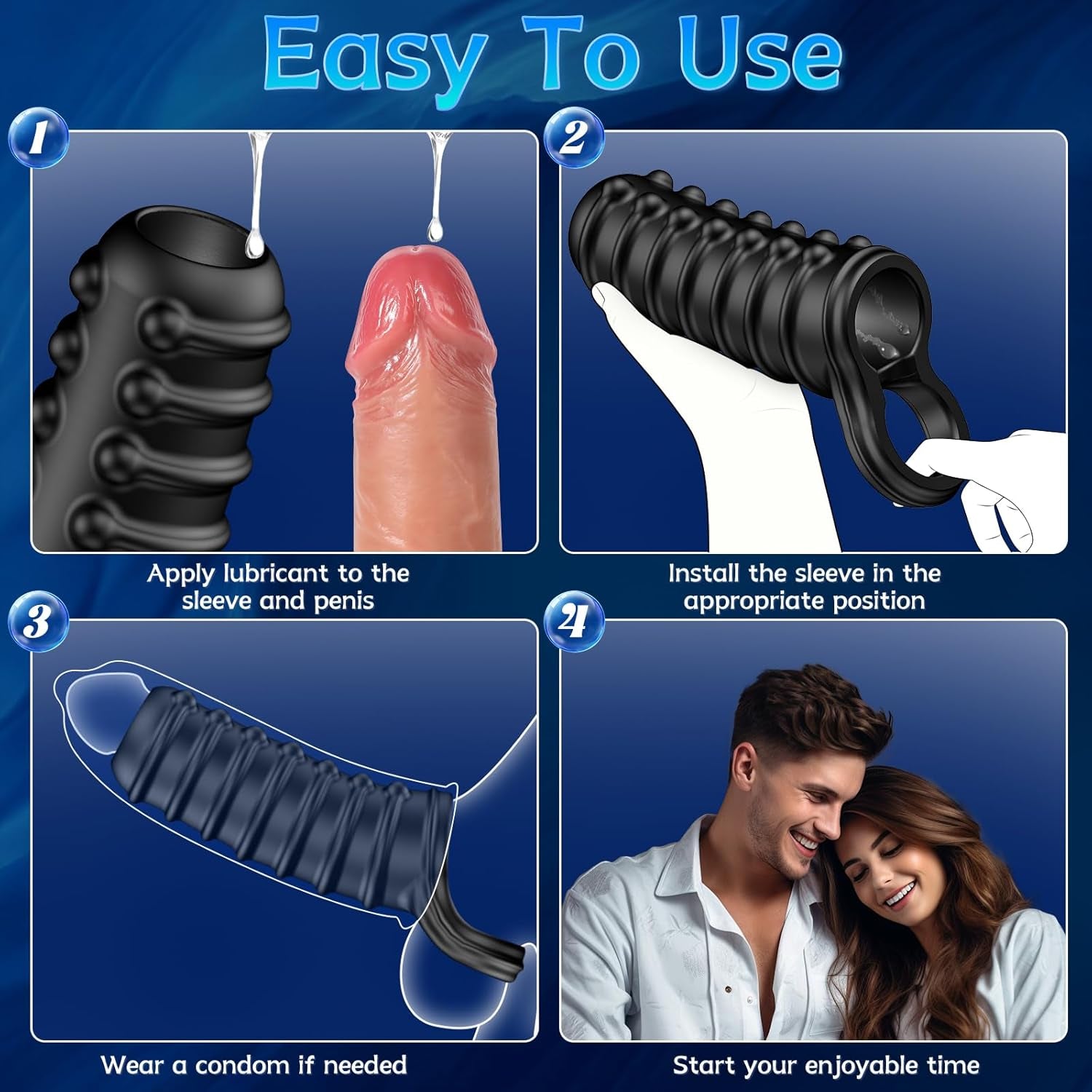 TextureMax Penis Sleeve Girth Enhancer Silicone Ring