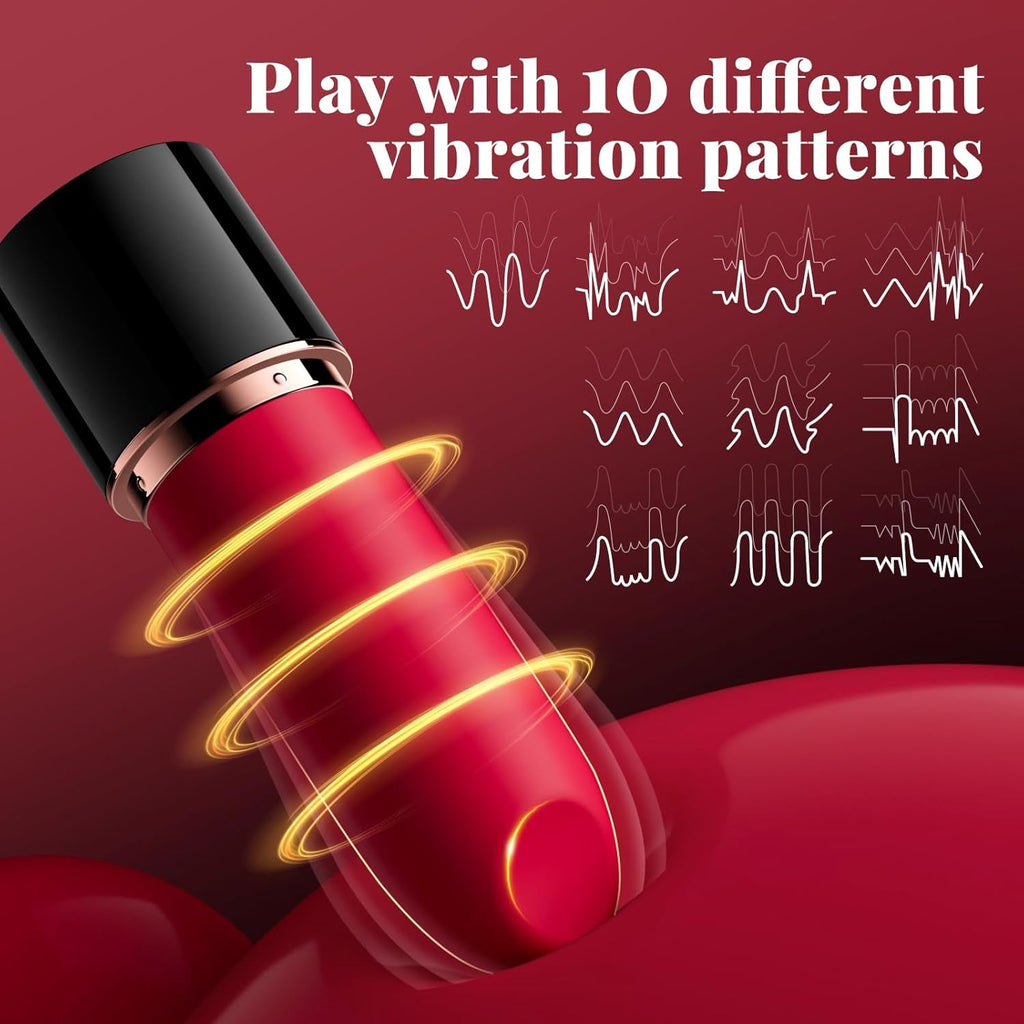 VelvetSwitch Lipstick Vibrator 10 Modes Waterproof Rechargeable