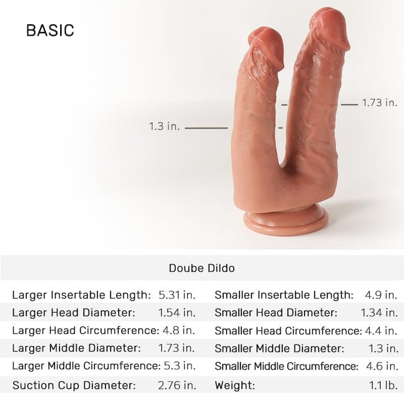 RealForm Double-Ended Dildo Silicone Suction Cup Toy