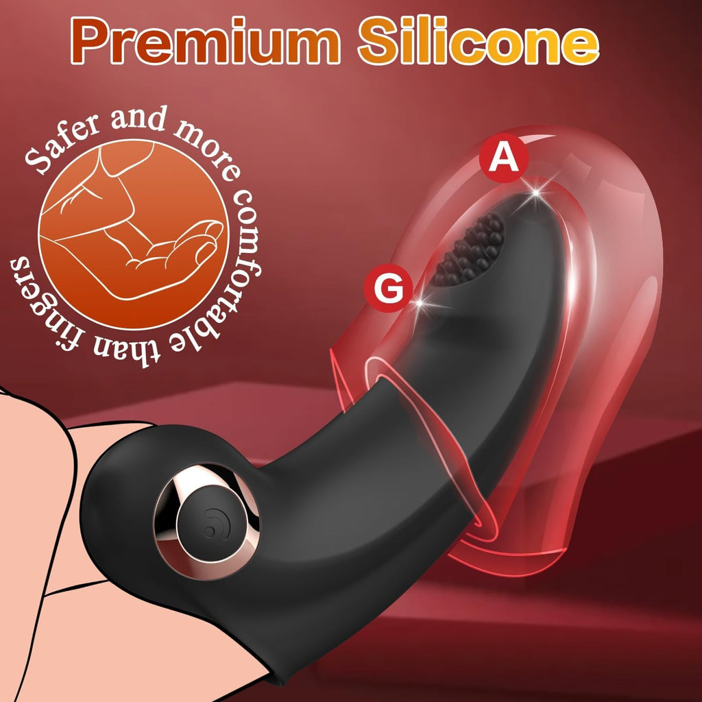 NoirTouch Finger Vibrator 10 Modes Waterproof Quiet Black