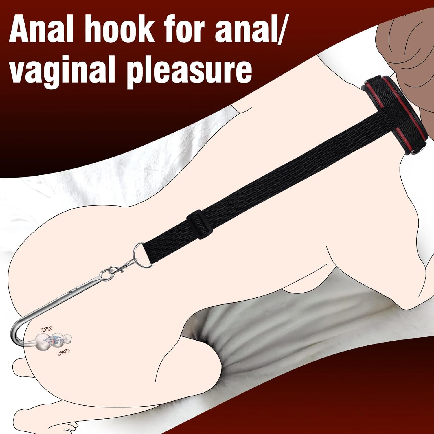 SubControl Vibrating Anal Hook Neck Wrist Bondage Kit
