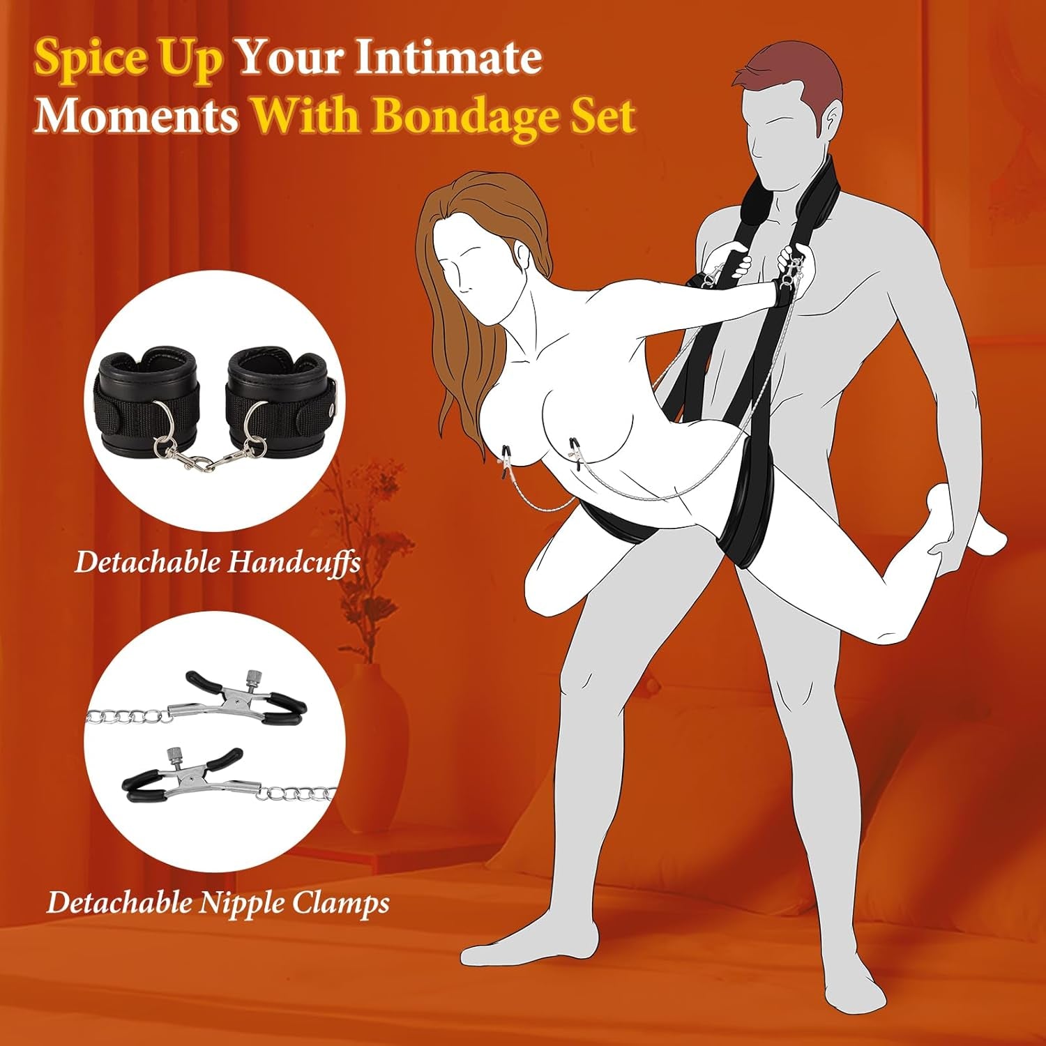 IronForm Leather Neck to Thigh Sling BDSM Kit