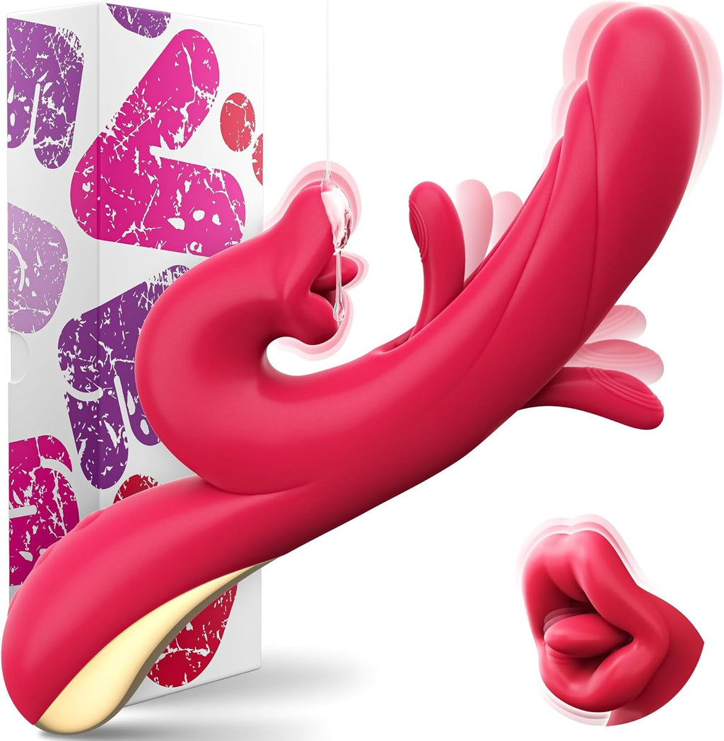 TriMode Rabbit Vibrator 3-in-1 Flapping Tongue 30 Modes
