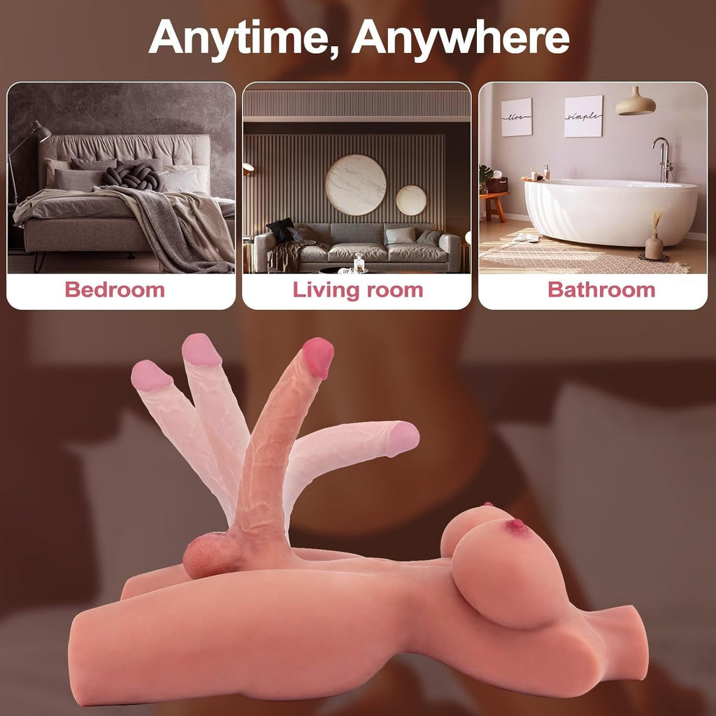 FlexoraX 3-in-1 Trans Sex Doll Torso Flexible Dildo