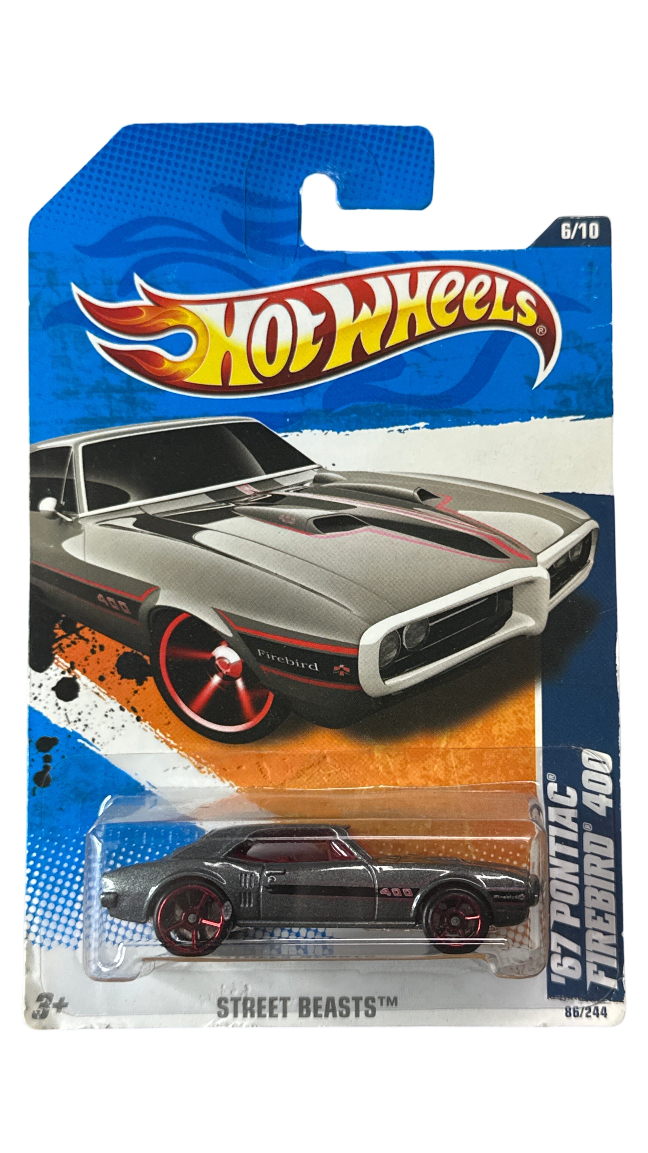 Hot Wheels (2011) Street Beasts '67 Pontiac Firebird 400 86/244, Gris Oscuro