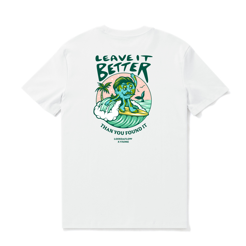Camiseta hawaiana para hombre Leave It Better By Loindaflow, cuello redondo, 100% algodón - BLANCO