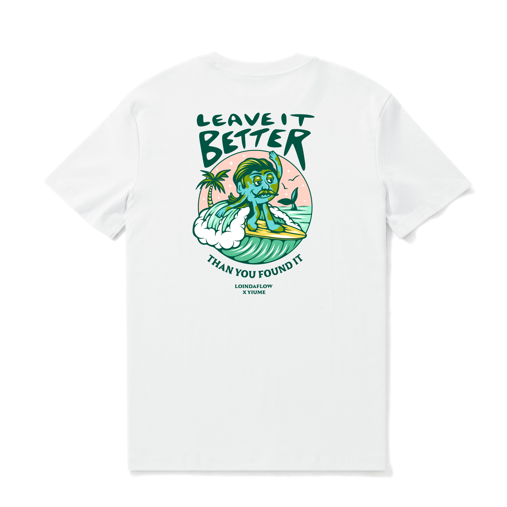 Camiseta hawaiana para hombre Leave It Better By Loindaflow, cuello redondo, 100% algodón - BLANCO
