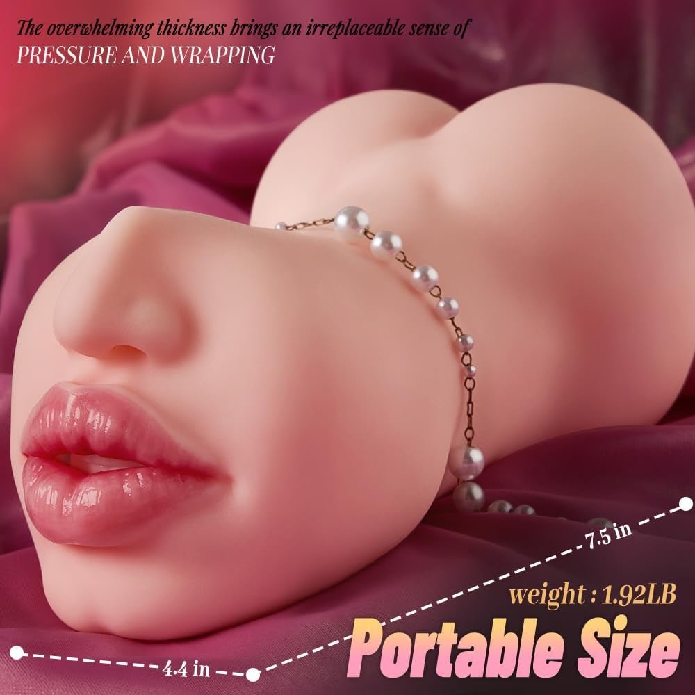 DualLuxe 2-in-1 Realistic Pocket Pussy Oral & Vagina Stroker