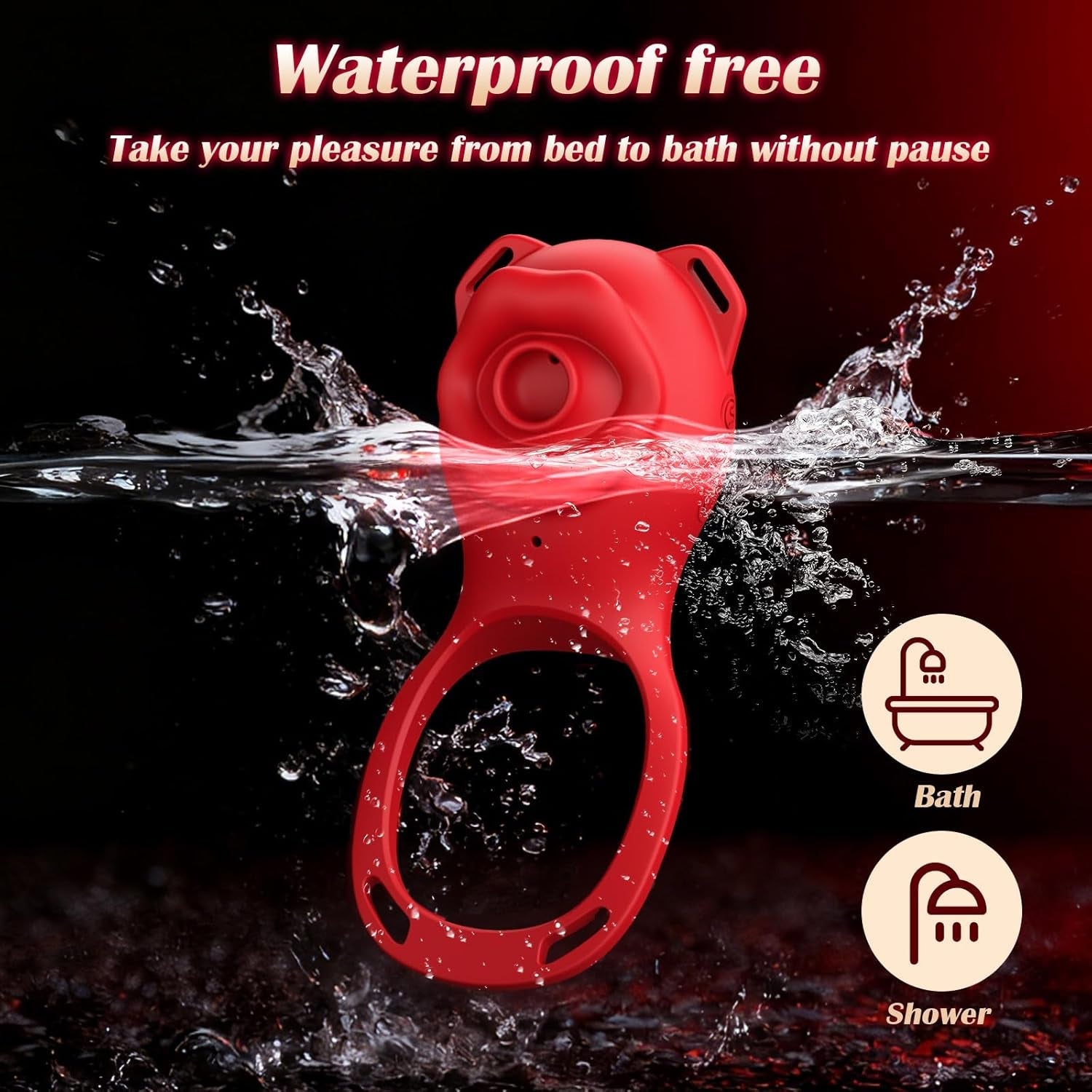 AeroPetal Clit Sucker Cock Ring App Remote 7 Modes Waterproof