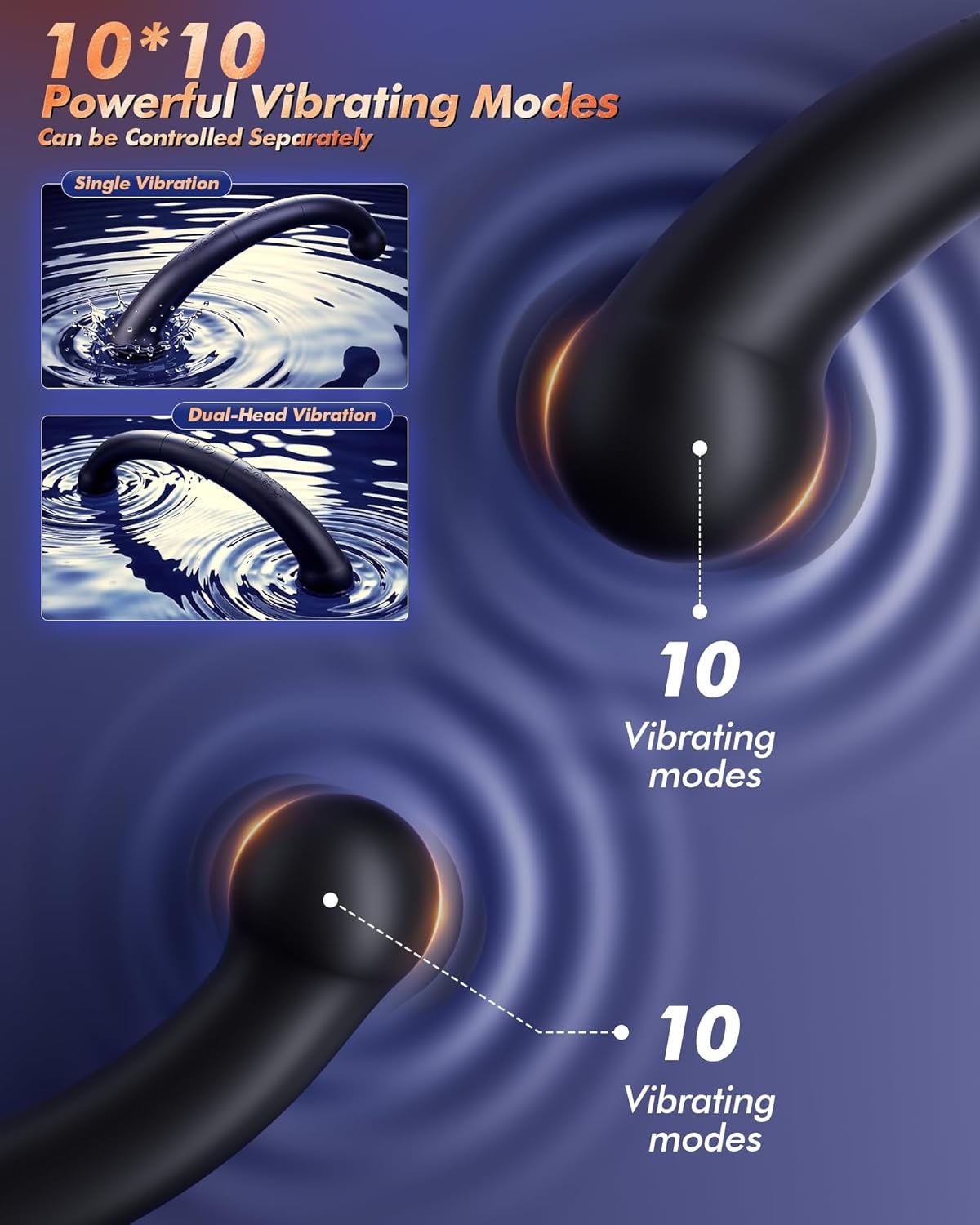 DualCurve Dual-Ended Prostate Massager 10 Modes Silicone