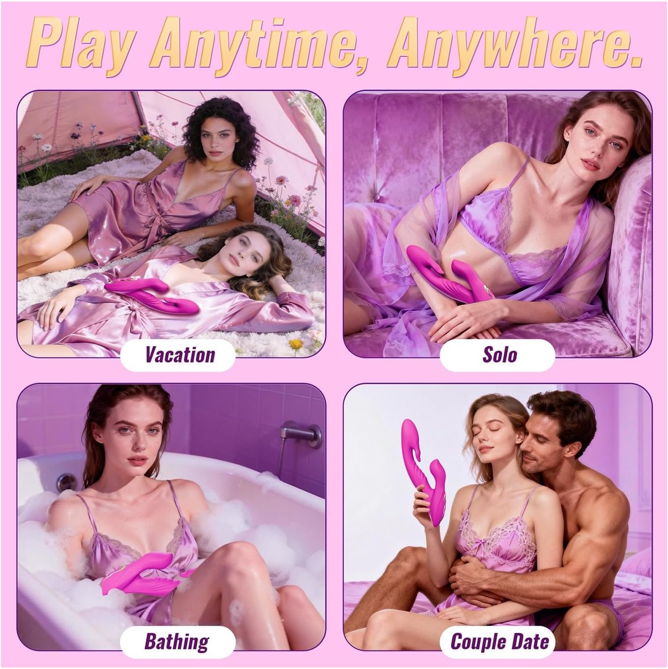 LickThrust Tongue Rabbit Vibrator Flapping 10 Modes Waterproof
