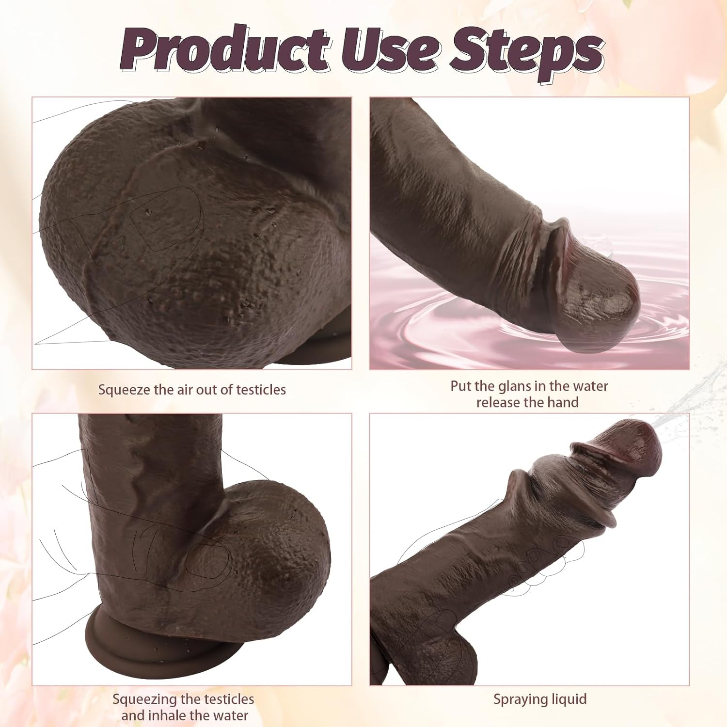 DualCore 9.8” Squirting Foreskin Dildo Dual Layer Suction