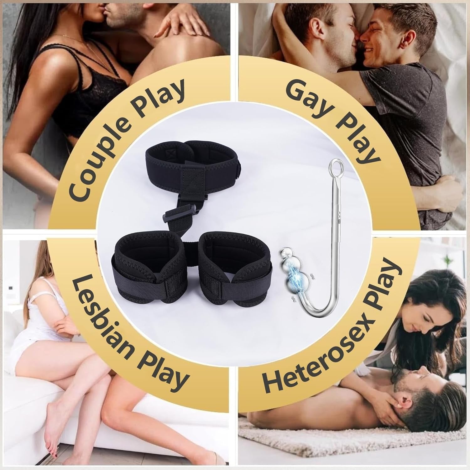 VibeBound Vibrating Anal Hook Neck Wrist Bondage