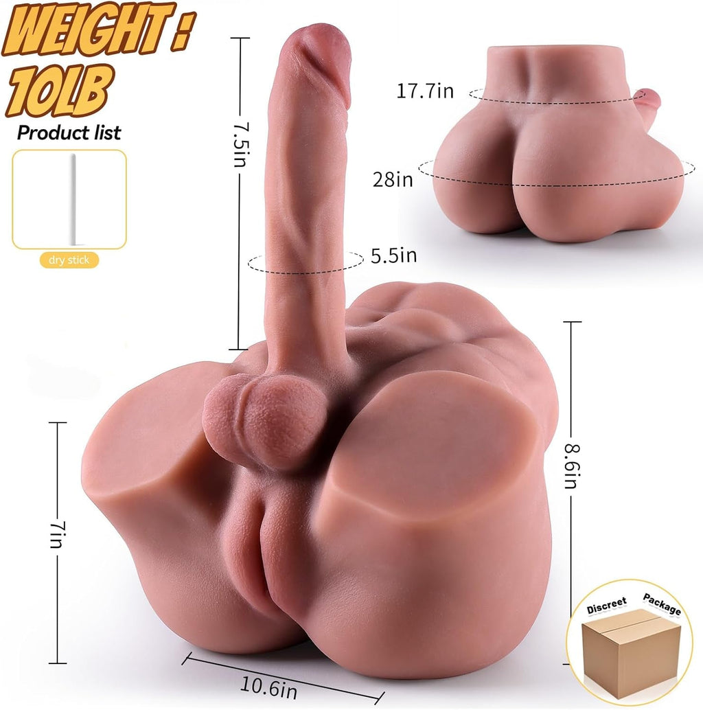 VelvetAxis 3-in-1 Trans Sex Doll 8” Flexible Dildo
