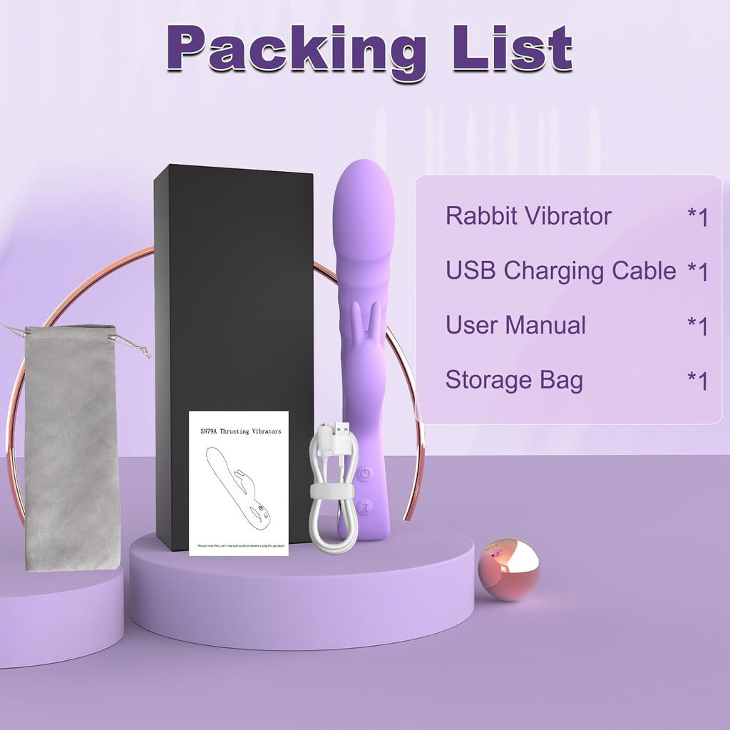 VeloraThrust Thrusting Rabbit Vibrator 3 Motor 5 Thrust 10 Modes