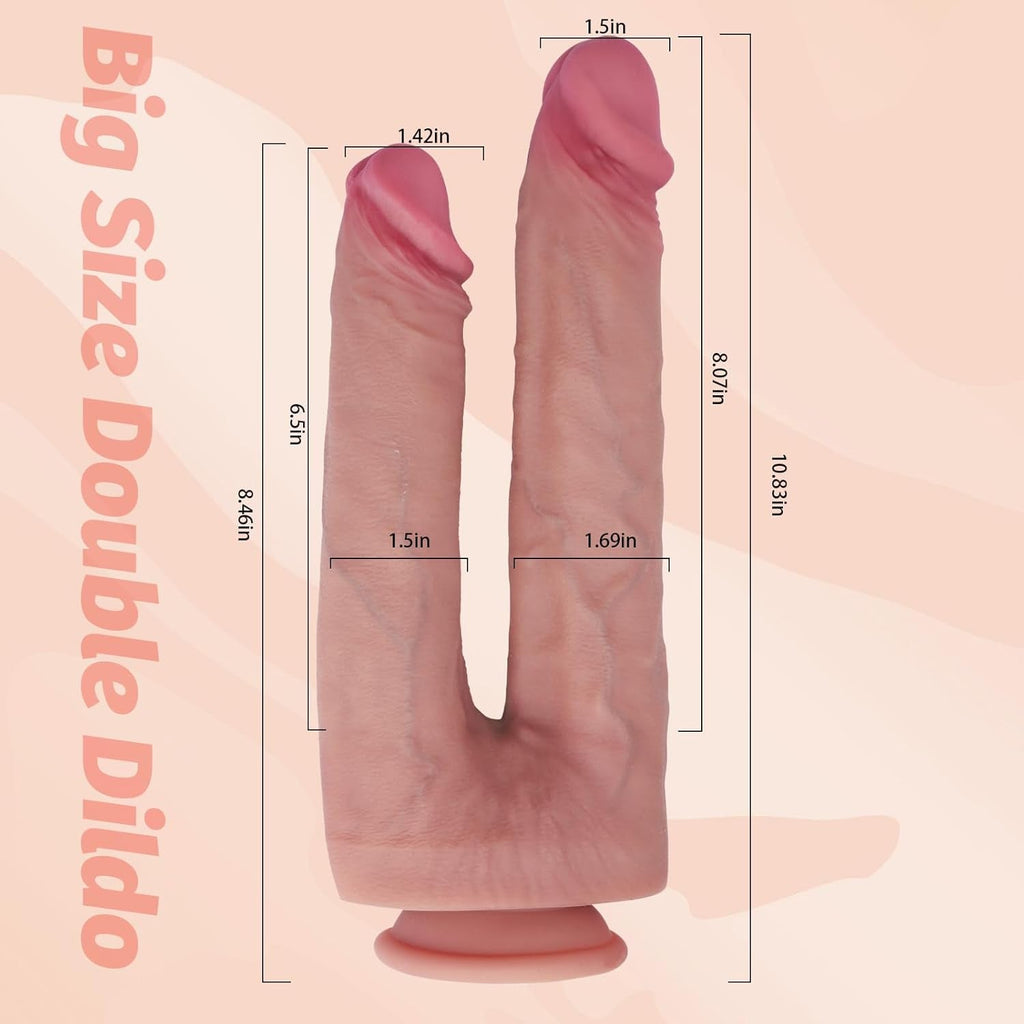 DualGrip 10.8” Double-Ended Dildo Suction Cup Silicone