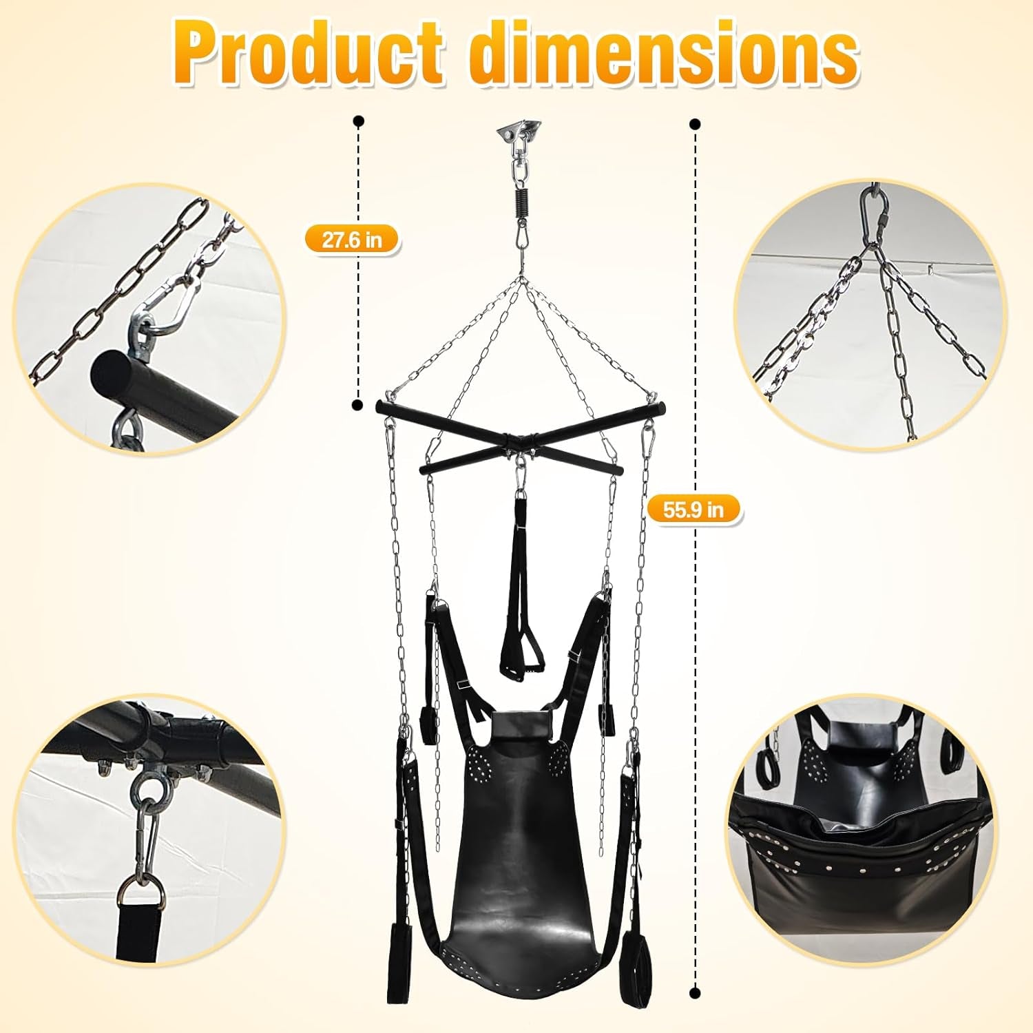 SteelRise Adjustable Heavy-Duty Ceiling Sex Swing