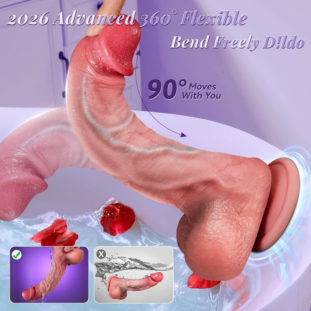 FlexoraY AI Thrusting Dildo Vibrator App Control 9 Modes