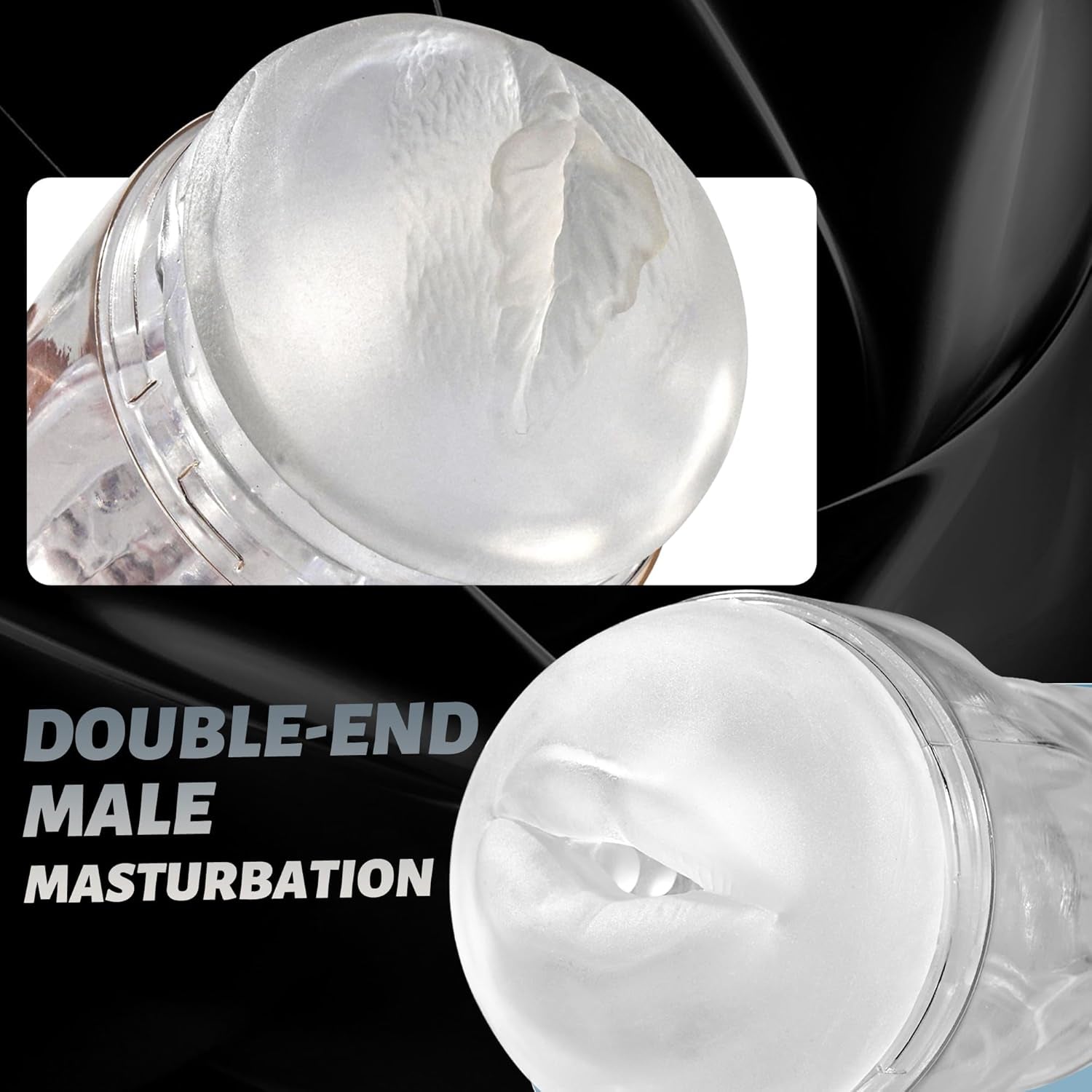 CrystalView Clear Dual Entry Pocket Pussy 9.5" Male Stroker