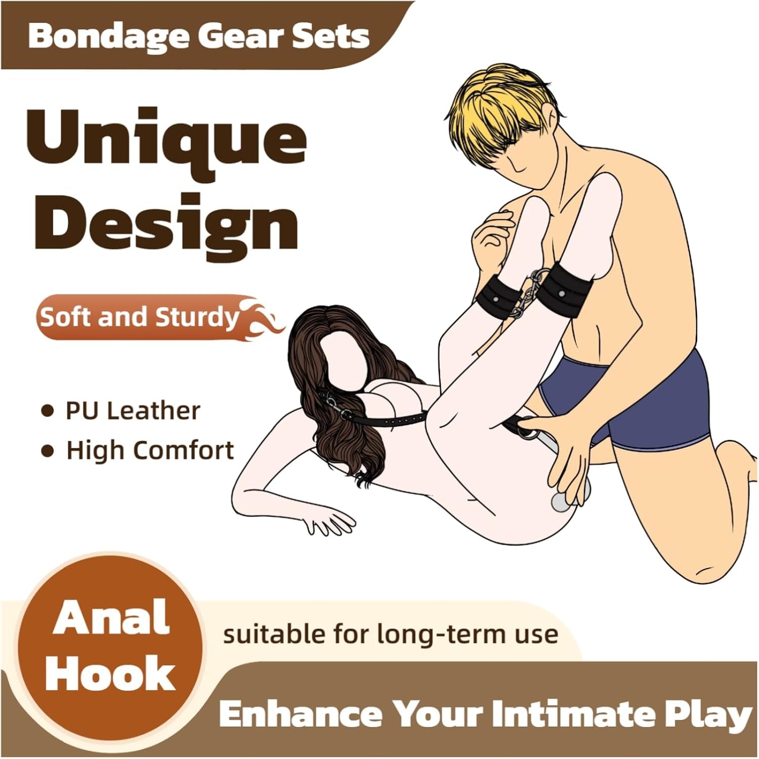 CommandHook Anal Hook Bondage Kit with Collar & Cuffs
