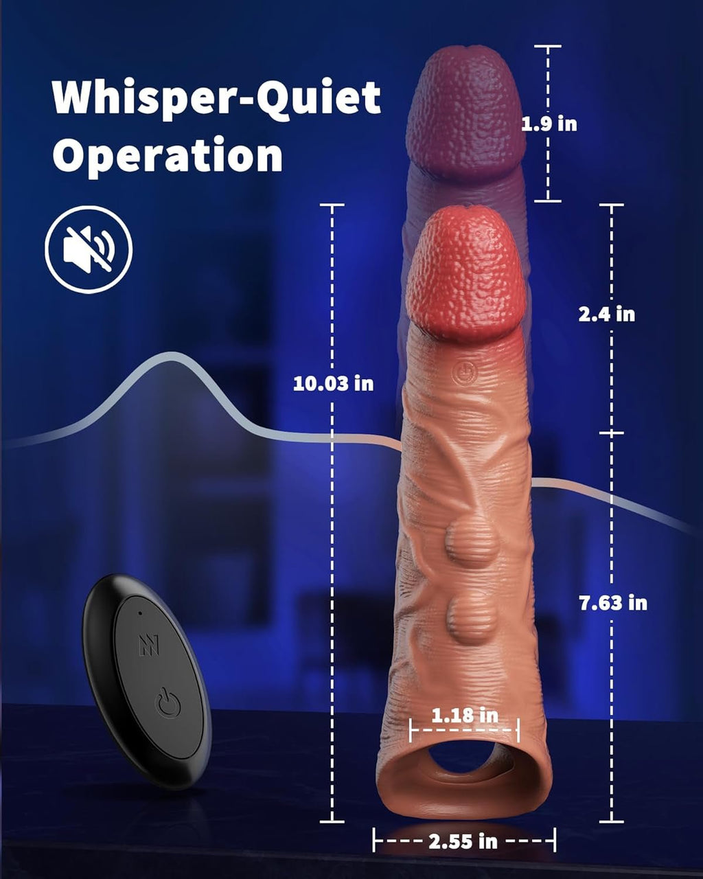 SynexisX App Control Penis Sleeve 10 Modes Silicone Ring