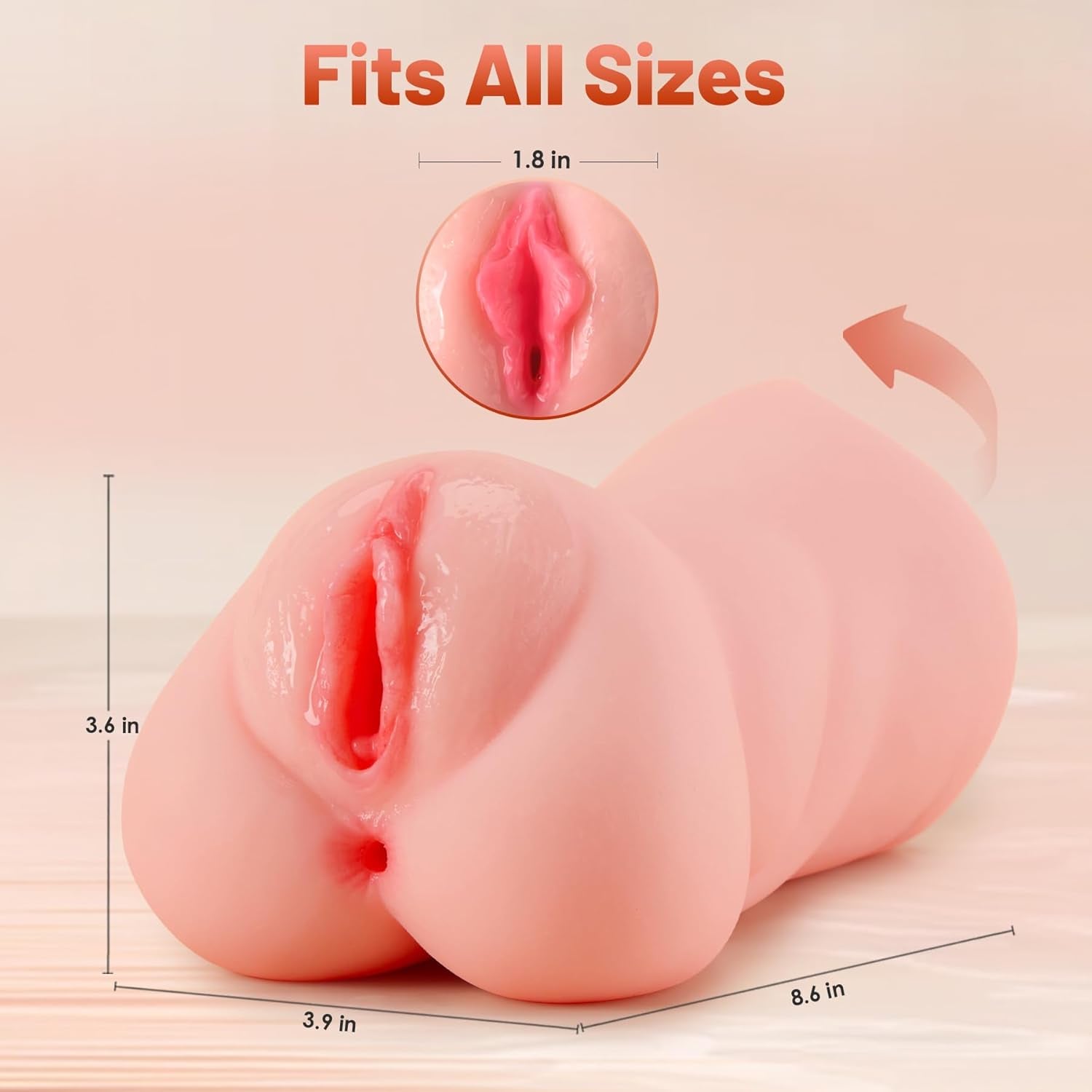 TriCore 3-in-1 Realistic Pocket Pussy 8.6" Male Stroker