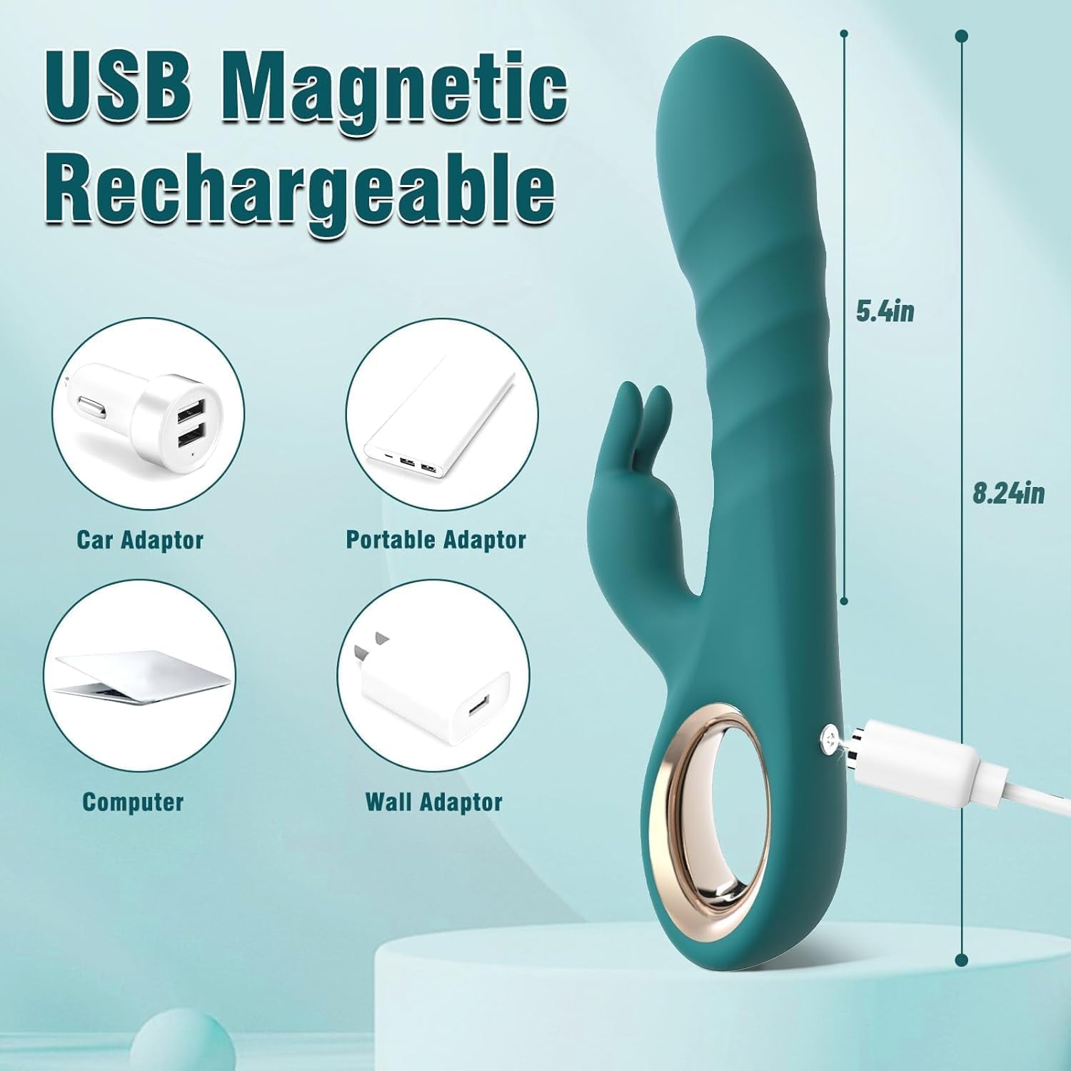 ThrustAura Thrusting Rabbit Vibrator 3 Motor 10 Modes Waterproof