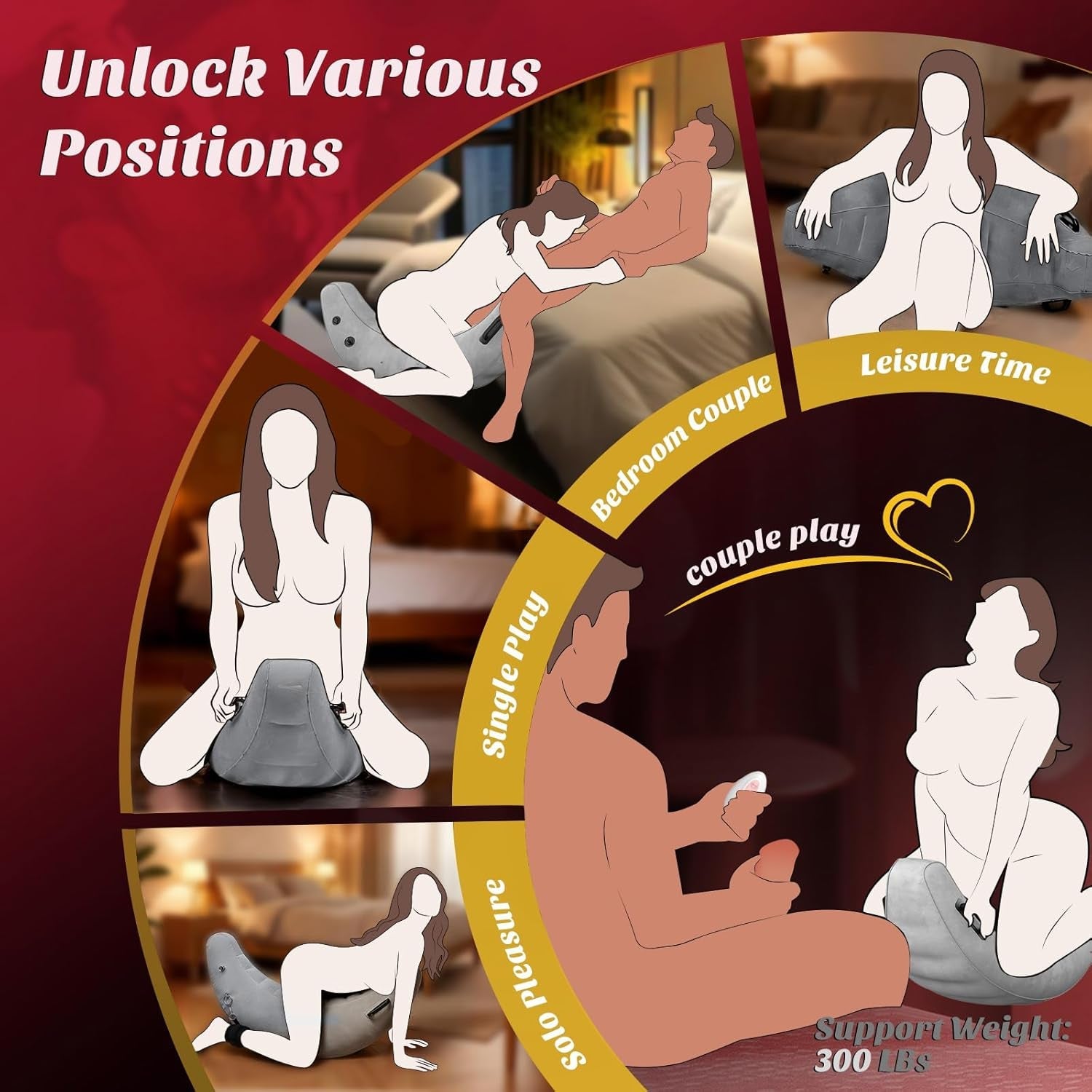 RideCore Inflatable Motion Sex Pillow with Vibrating Dildo