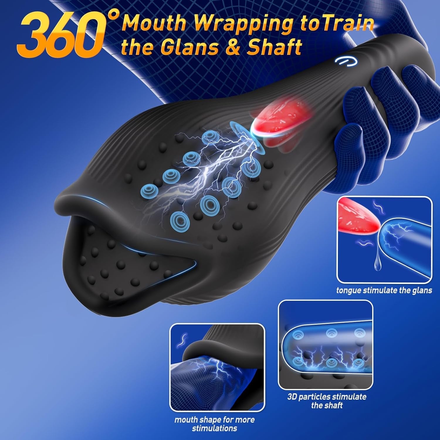 TongueWrap Licking Vibrator Trainer Sleeve 10 Modes
