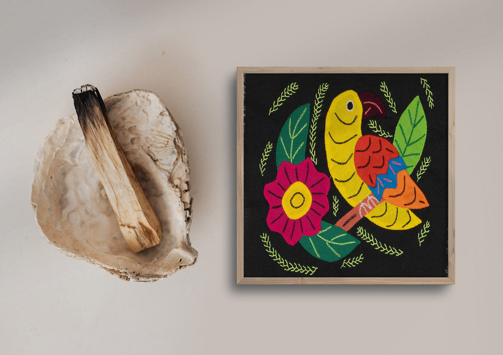 Yellow Canary Bird with Flower Molita