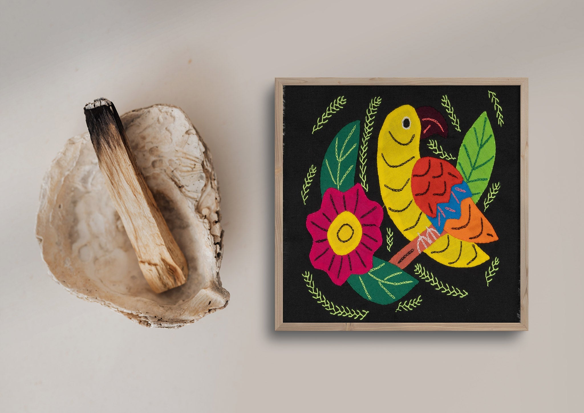 Yellow Canary Bird with Flower Molita