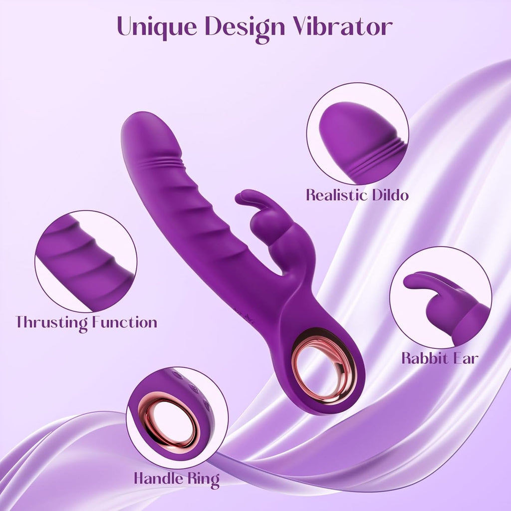 VelourRose Rose Thrusting Rabbit Vibrator 7 Modes Waterproof