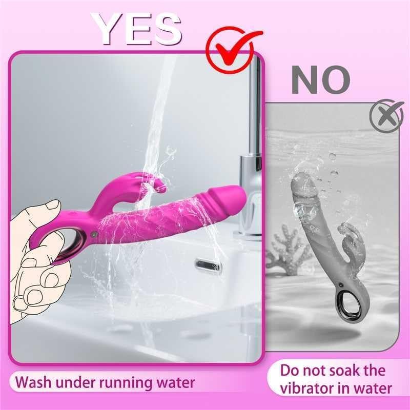 OuraGrip Thrusting Rabbit Vibrator 7 Thrust 7 Modes Silicone