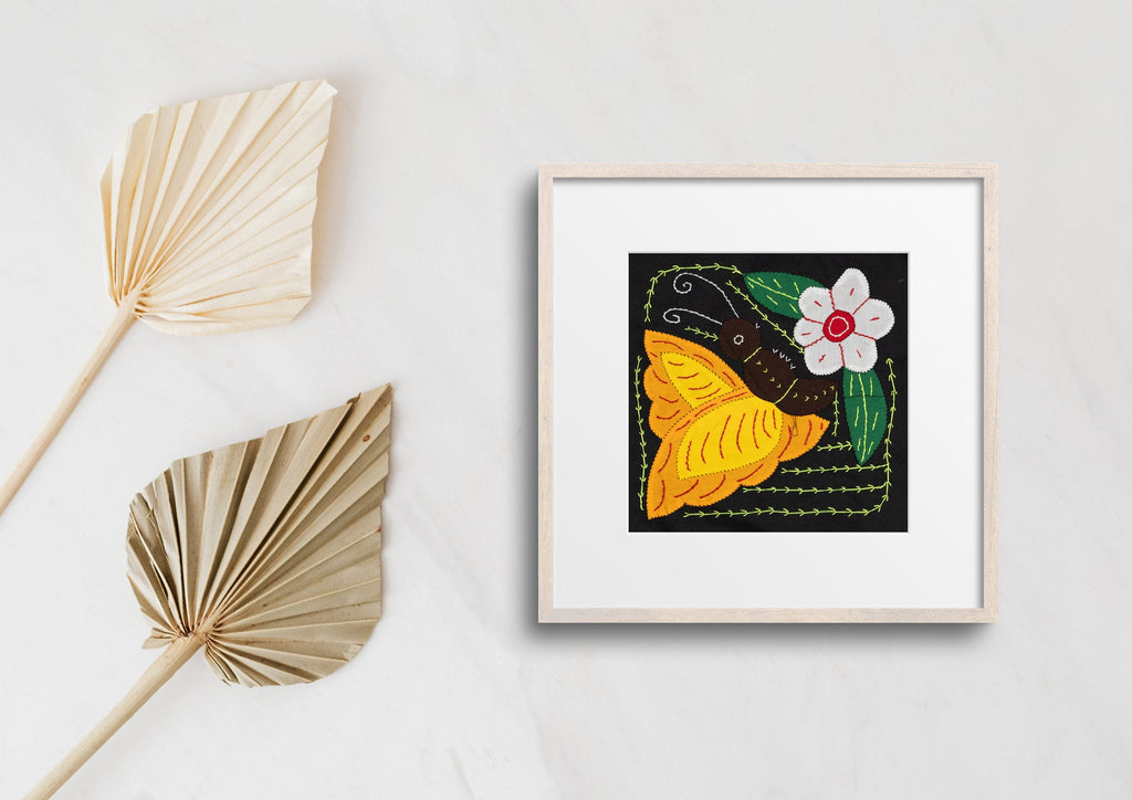 Yellow Butterfly with White Flower Molita
