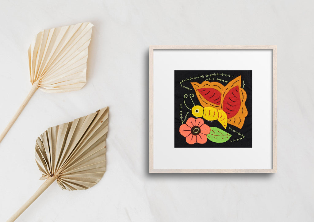 Gold And Red Butterfly with Orange Flower Molita