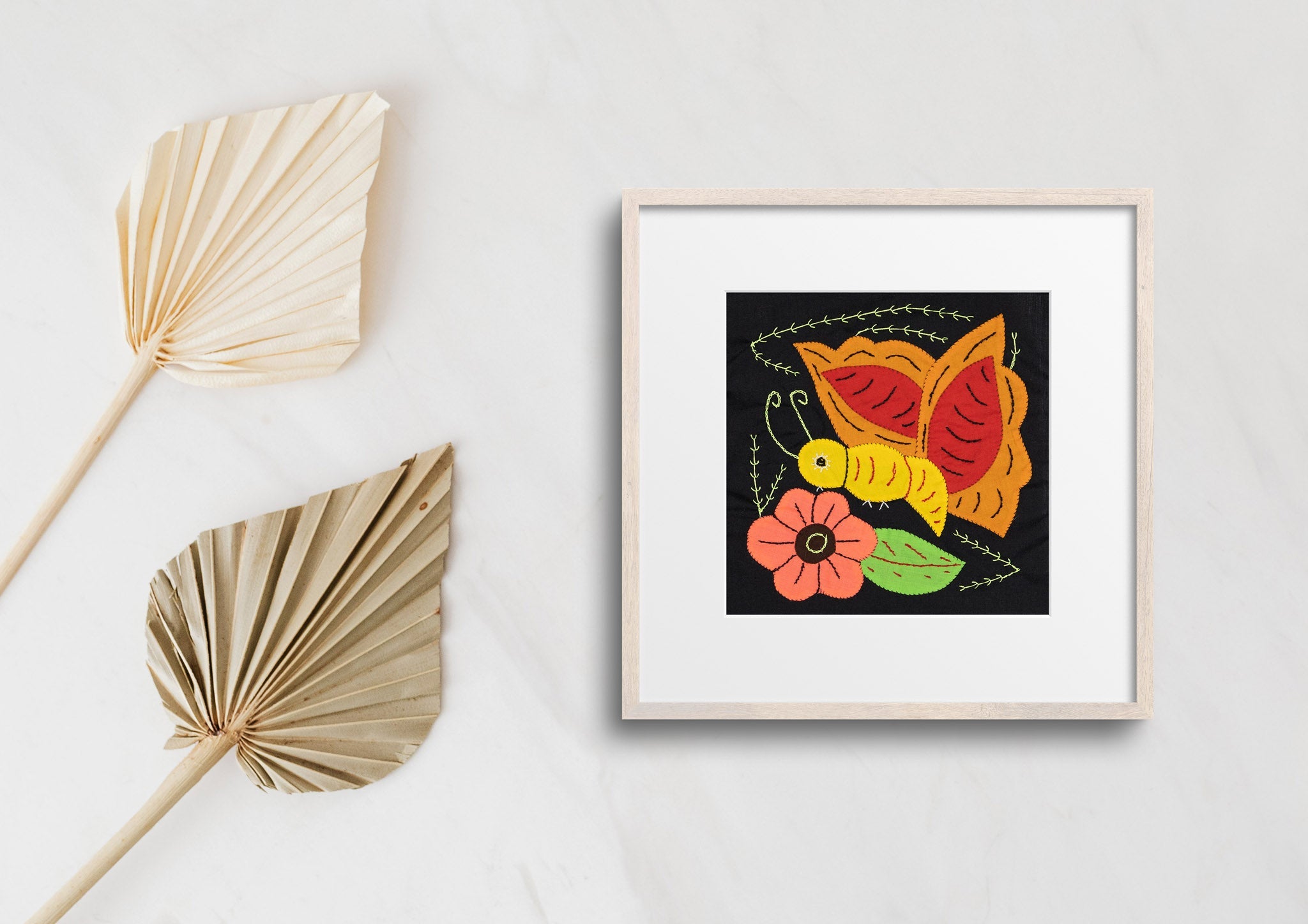 Gold And Red Butterfly with Orange Flower Molita