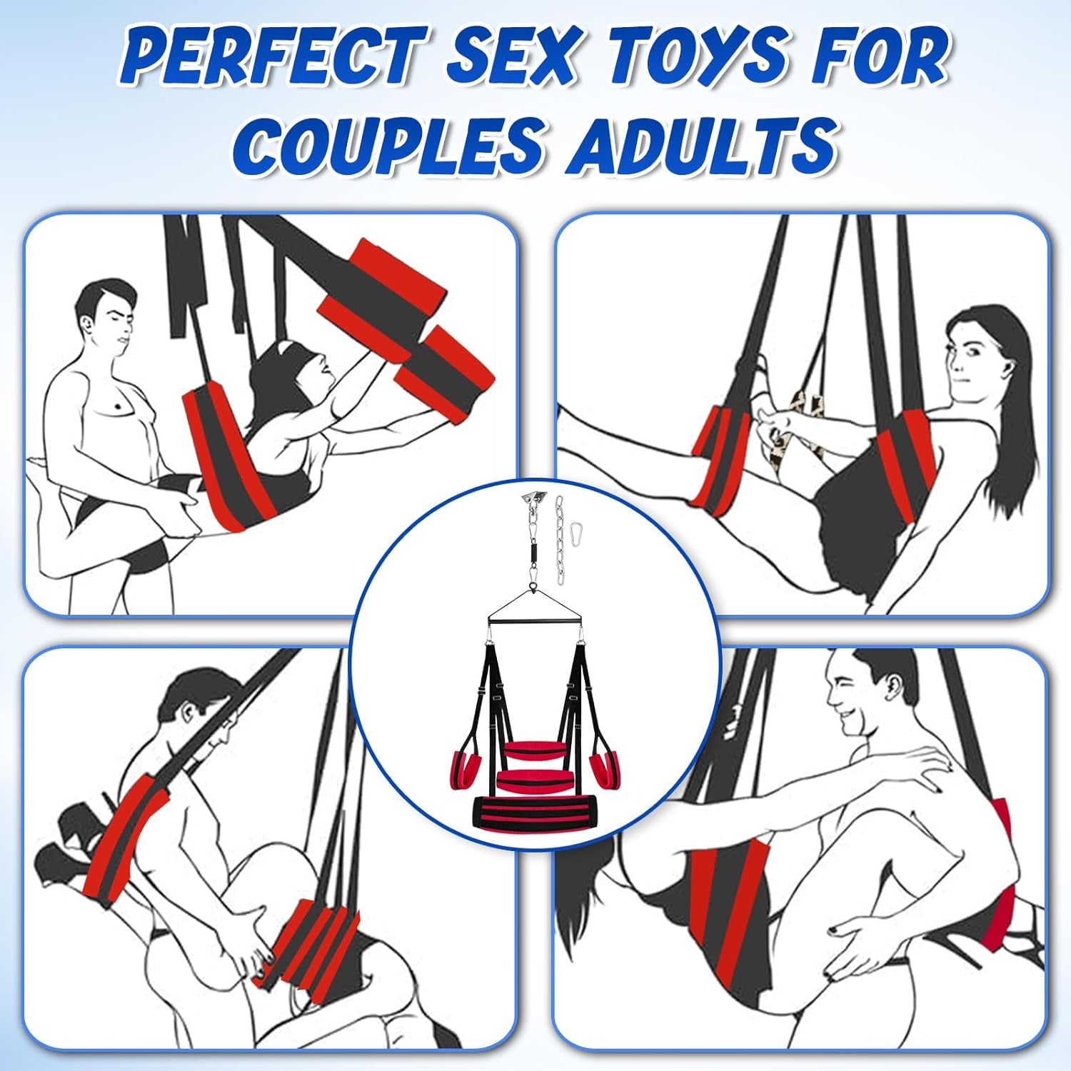 VortexSpin 360° Ceiling BDSM Swing 800lb Adjustable