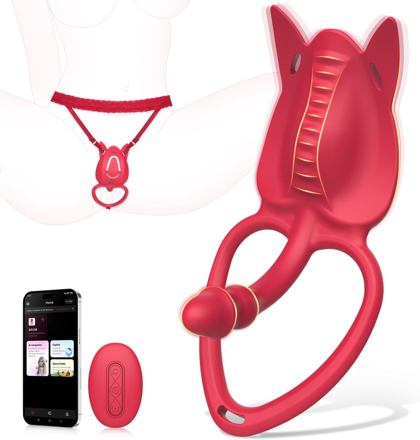 SyncFusion Wearable Cock Ring Clit Stimulator App 10 Modes