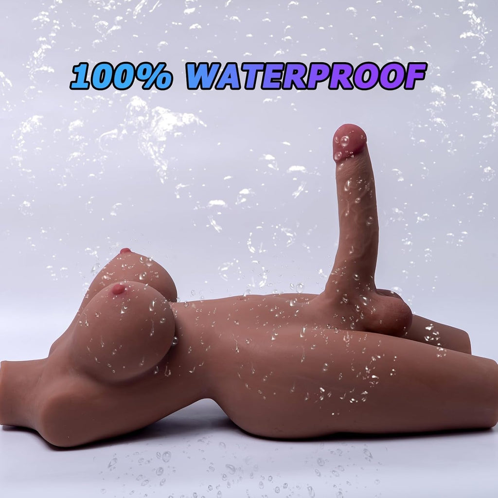 NoirviaX 18.7lb Transgender Sex Doll Torso w/ Dildo TPE Brown
